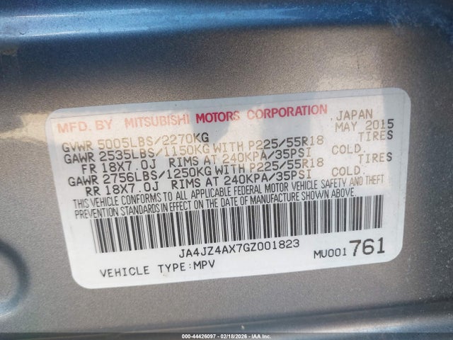 2016 MITSUBISHI OUTLANDER JA4JZ4AX7GZ001823 Photo 8