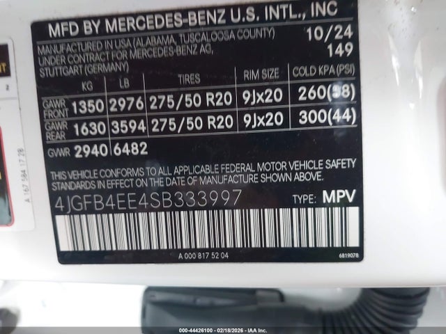 4JGFB4EE4SB333997 Mercedes-Benz GLE 350