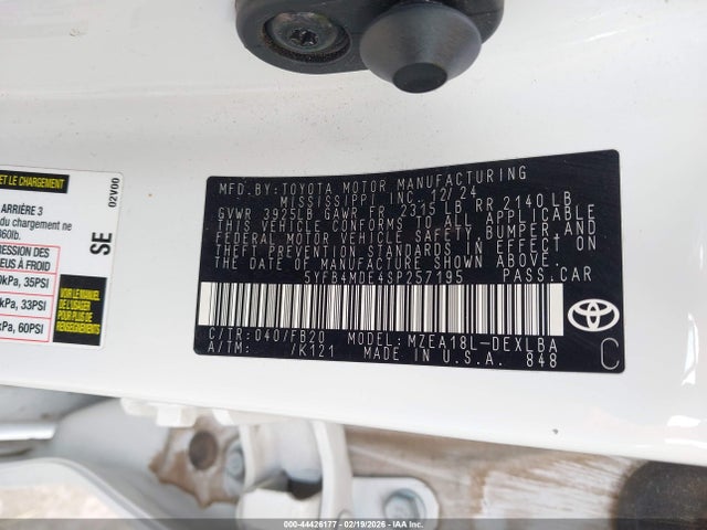 5YFB4MDE4SP257195 Toyota COROLLA LE