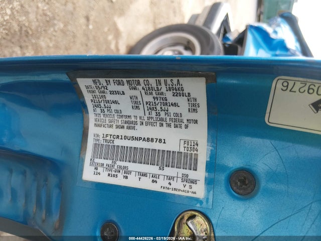 1992 FORD RANGER 1FTCR10U5NPA88781 Photo 8