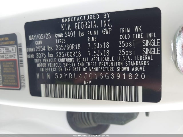 2025 KIA SORENTO 5XYRL4JC1SG391820 Photo 8
