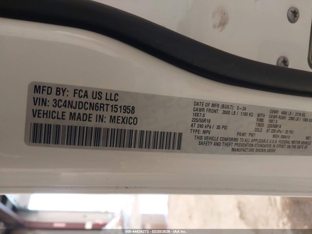 2024 Jeep Compass Limited 4x4 მანქანა იყიდება აუქციონზე, vin: 3C4NJDCN6RT151958, აუქციონის ნომერი: 44426273