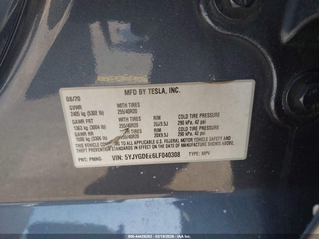5YJYGDEE6LF040308 Tesla Model Y Long Range Dual Motor All-wheel Drive