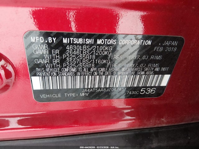 2018 MITSUBISHI ECLIPSE CROSS JA4AT5AA8JZ047431 Photo 8