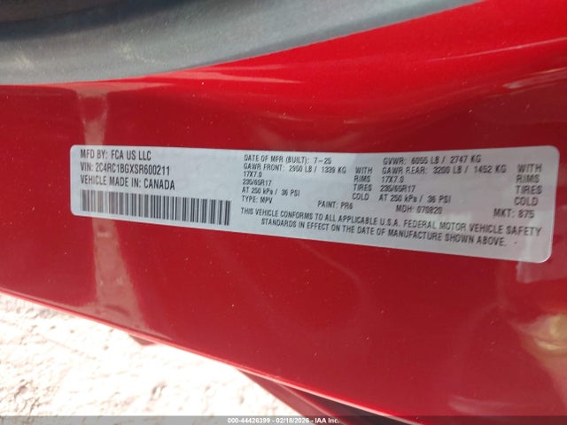 2025 CHRYSLER PACIFICA 2C4RC1BGXSR600211 Photo 8