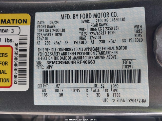 2024 FORD BRONCO SPORT 3FMCR9B64RRF40663 Photo 8