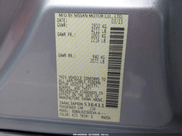 2013 NISSAN ALTIMA 1N4AL3AP4DN536411 Photo 8
