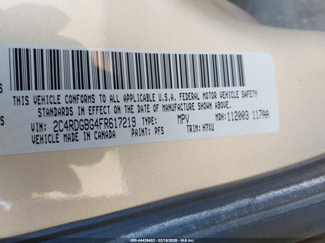 2C4RDGBG4FR617219 Dodge Grand Caravan Se