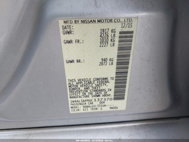 2016 NISSAN ALTIMA 1N4AL3AP4GC137370 Photo 8