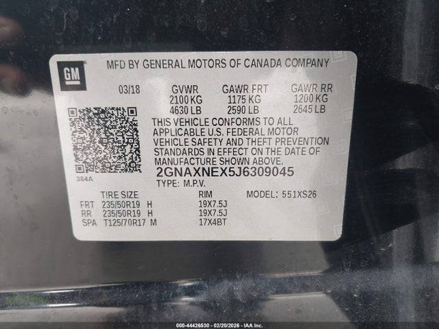 Chevrolet Equinox Premier 2018 2GNAXNEX5J6309045 Image 9