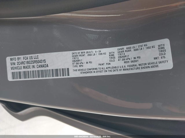 2025 CHRYSLER PACIFICA 2C4RC1BG2SR504315 Photo 8