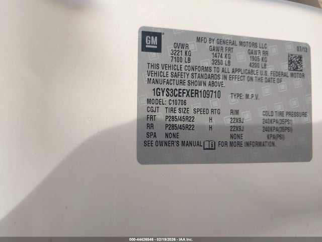 2014 CADILLAC ESCALADE 1GYS3CEFXER109710 Photo 8