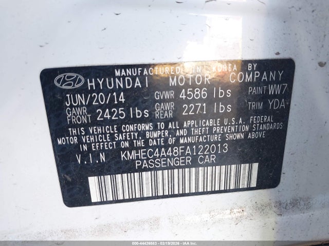 Hyundai SONATA HYBRID 2015 KMHEC4A48FA122013 Image 9