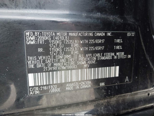 2022 TOYOTA RAV4 2T3H1RFV7NW198683 Photo 8
