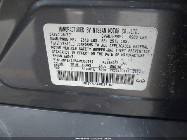 JN1EV7AP4JM357187 Infiniti Q50 3.0t Luxe