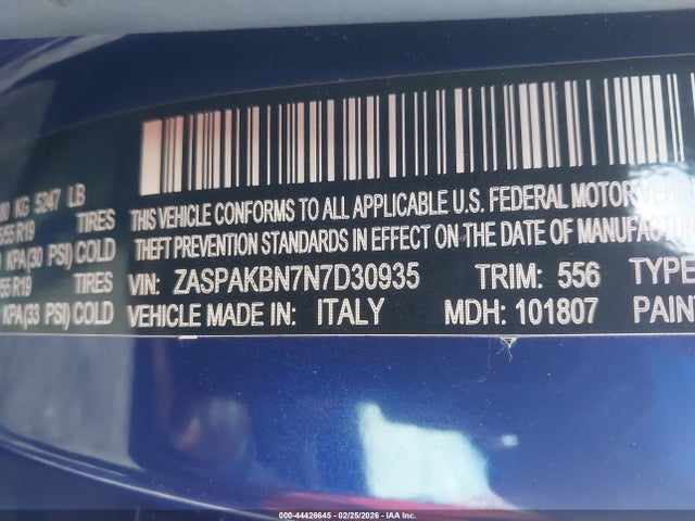 2022 ALFA ROMEO STELVIO ZASPAKBN7N7D30935 Photo 8