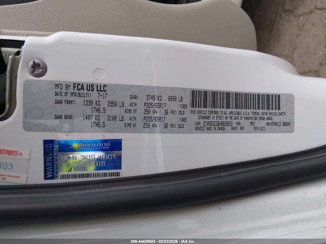 Dodge Grand Caravan Sxt 2017 2C4RDGCG6HR828231 Image 9