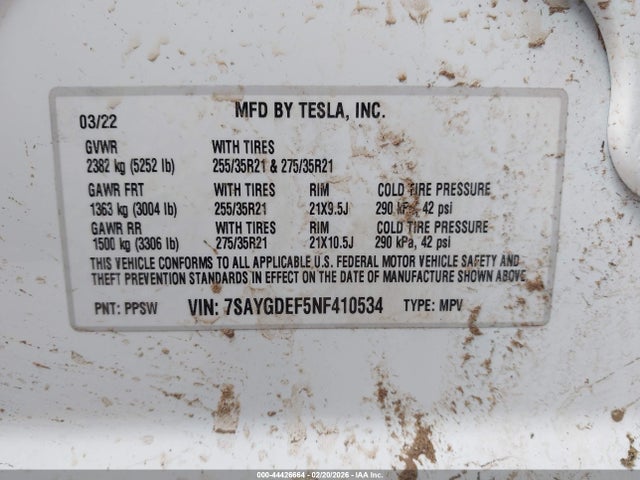 2022 TESLA MODEL Y 7SAYGDEF5NF410534 Photo 8