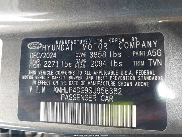 KMHLP4DG9SU956382 Hyundai Elantra Limited