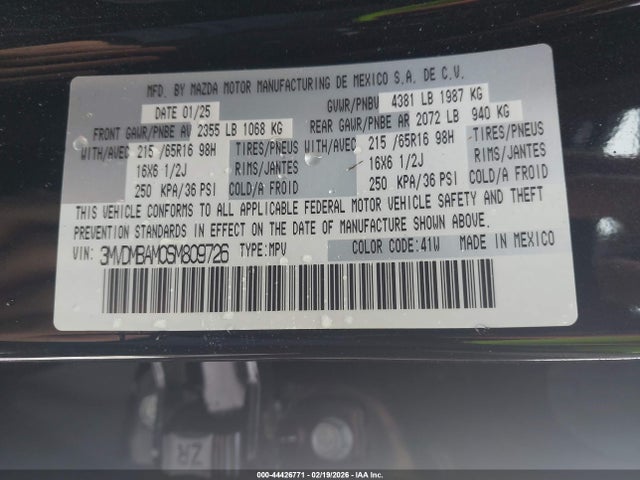 2025 Mazda Cx-30 2.5 S მანქანა იყიდება აუქციონზე, vin: 3MVDMBAM0SM809726, აუქციონის ნომერი: 44426771