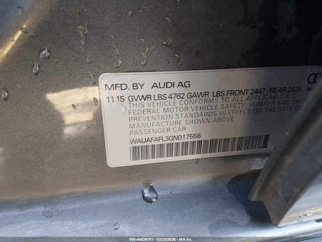 Aukcja sprzedaży 2016 Audi A4 2.0t Premium, vin: WAUAFAFL3GN017556, numer aukcji: 44426781