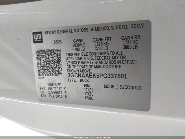 Chevrolet Silverado 1500 2wd Standard Bed Wt 2023 3GCNAAEK5PG337501 Image 9