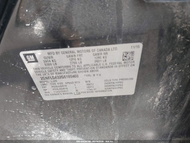 Chevrolet Equinox Ltz 2016 2GNFLGE32G6180460 Image 9