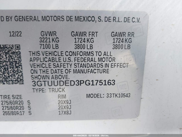 2023 GMC SIERRA 1500 3GTUUDED3PG175163 Photo 8