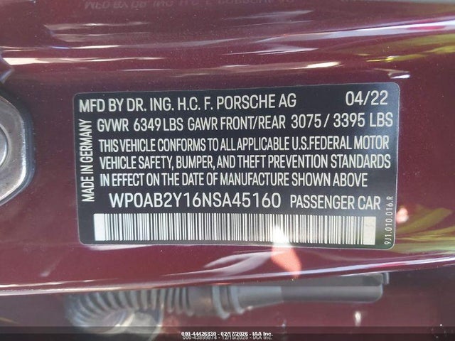 2022 PORSCHE TAYCAN WP0AB2Y16NSA45160 Photo 8