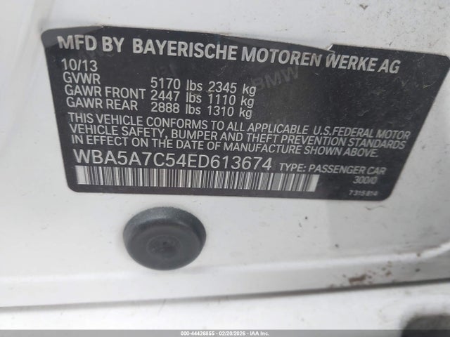 Aukcja sprzedaży 2014 Bmw 528i Xdrive, vin: WBA5A7C54ED613674, numer aukcji: 44426855