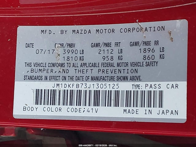 Продажа на аукционе авто 2018 Mazda Cx-3 Sport, vin: JM1DKFB73J1305125, номер лота: 44426971