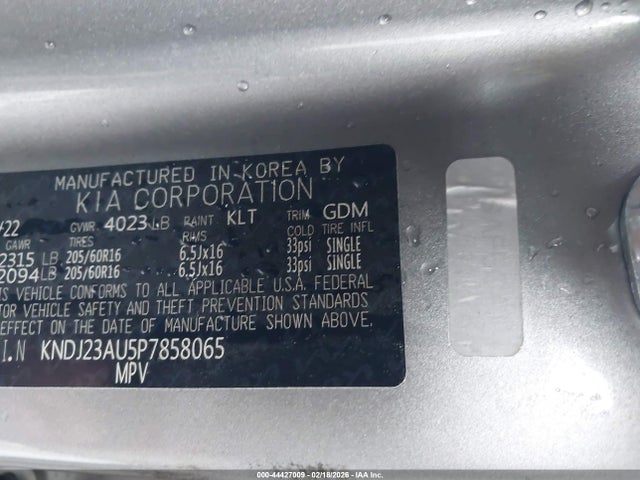KNDJ23AU5P7858065 KIA SOUL LX