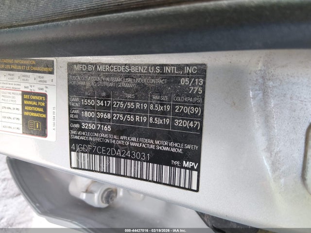 Продажа на аукционе авто 2013 Mercedes-benz Gl 450 4matic, vin: 4JGDF7CE2DA243031, номер лота: 44427016