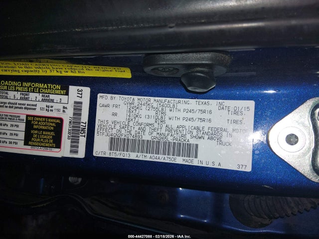 Toyota Tacoma Prerunner V6 2015 5TFJU4GN2FX074893 Image 9