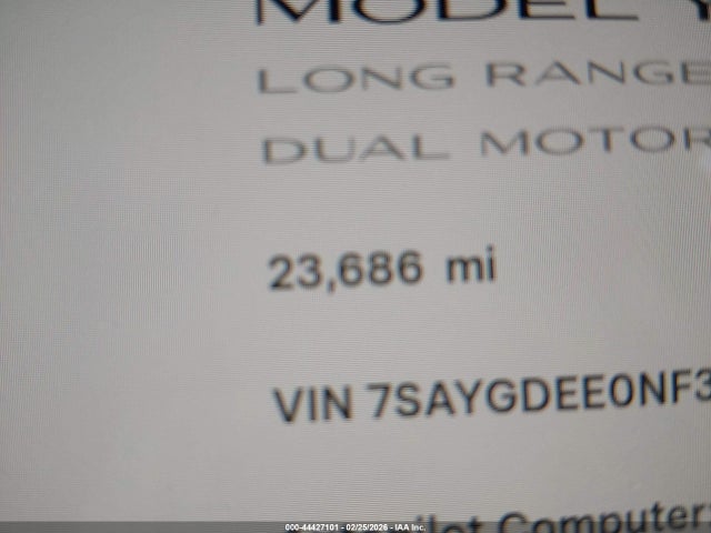 7SAYGDEE0NF332221 Tesla Model Y Long Range Dual Motor All-wheel Drive