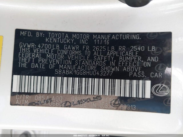 58ABK1GG8HU043277 Lexus ES 350