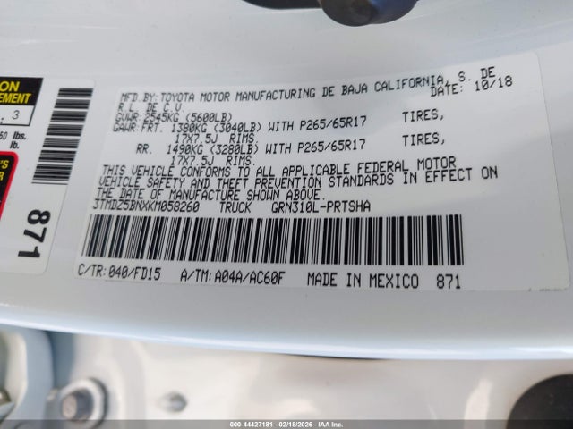 3TMDZ5BNXKM058260 Toyota Tacoma Trd Sport