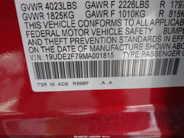 Aukcja sprzedaży 2021 Acura Ilx Premium Package/technology Package, vin: 19UDE2F79MA001815, numer aukcji: 44427187