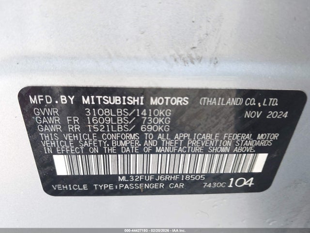 2024 MITSUBISHI MIRAGE G4 ML32FUFJ6RHF18505 Photo 8