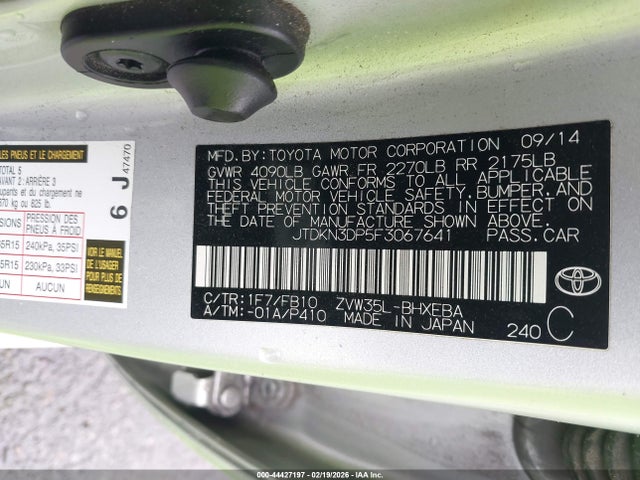JTDKN3DP5F3067641 Toyota PRIUS PLUG-IN