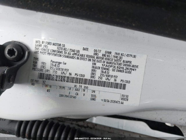 1FADP3L92HL263941 Ford FOCUS ST