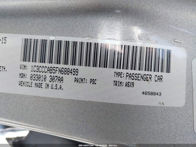 2015 Chrysler 200 Limited მანქანა იყიდება აუქციონზე, vin: 1C3CCCAB5FN688499, აუქციონის ნომერი: 44427244
