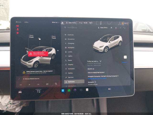 Aukcja sprzedaży 2021 Tesla Model Y Long Range Dual Motor All-wheel Drive, vin: 5YJYGDEE7MF302547, numer aukcji: 44427309
