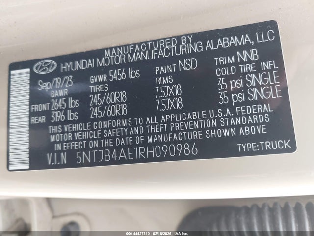 Hyundai Santa Cruz Sel 2024 5NTJB4AE1RH090986 Image 9