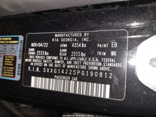 2023 KIA K5 5XXG14J25PG190812 Photo 8