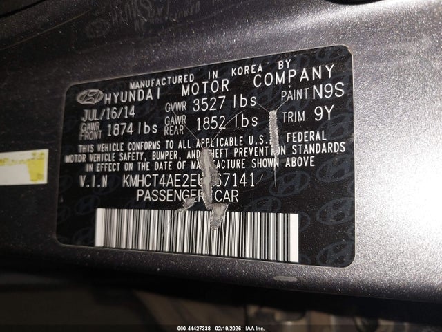 Продаж на аукціоні авто 2014 Hyundai Accent Gls, vin: KMHCT4AE2EU767141, номер лоту: 44427338