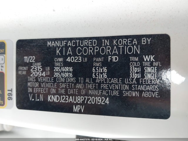 KNDJ23AU8P7201924 KIA SOUL S