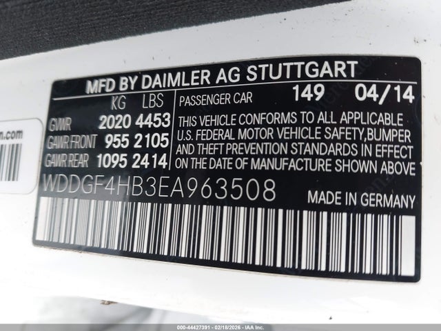 WDDGF4HB3EA963508 Mercedes-Benz C 250 Sport