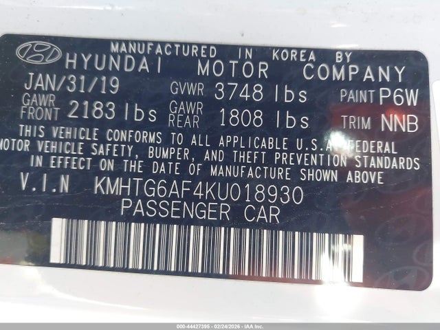 KMHTG6AF4KU018930 Hyundai Veloster 2.0