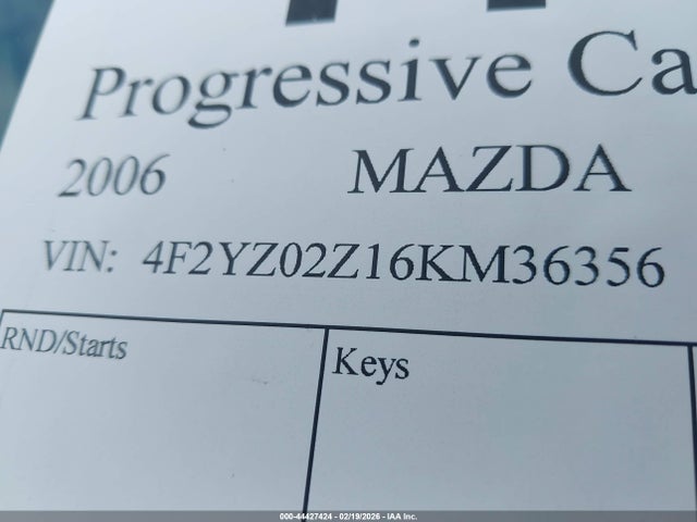 Продаж на аукціоні авто 2006 Mazda Tribute I, vin: 4F2YZ02Z16KM36356, номер лоту: 44427424